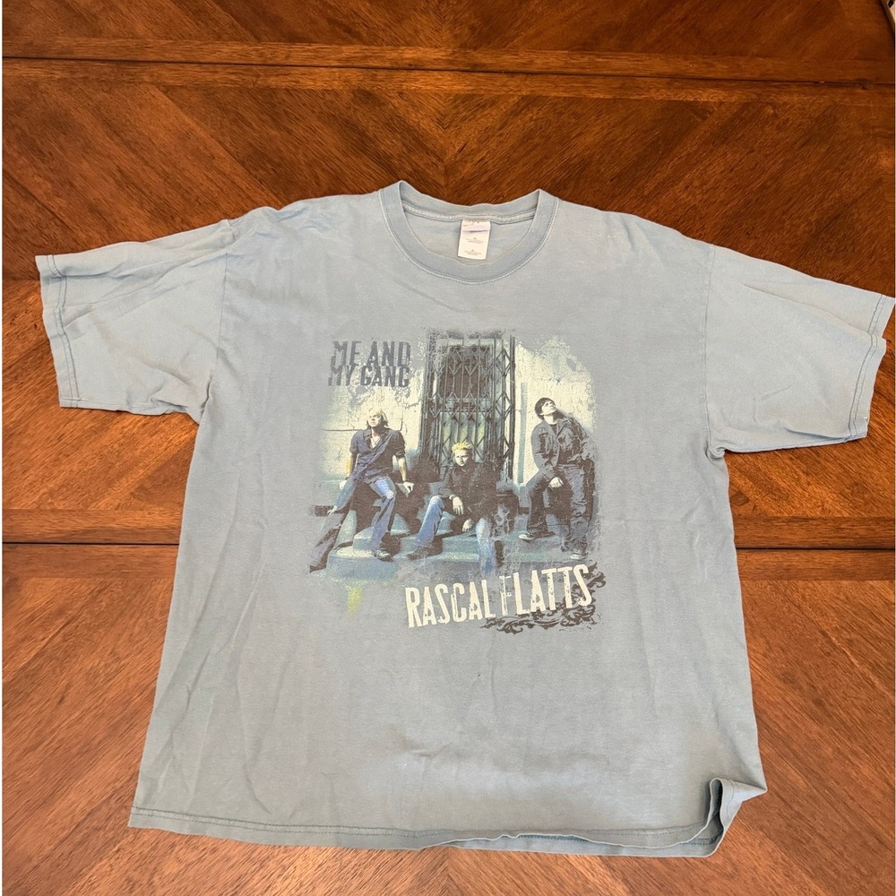 Rascal Flatts Me and My Gang Tour T-Shirt XL Blue 2006 2007 Concert Band Tee